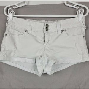 Vanity Premium Collection Womens 28 White Denim Jean Shorts Distressed Stretch